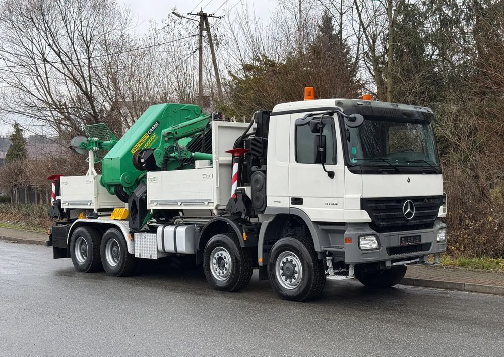 Mercedes-Benz * Mercedes 8x6 Actros 4144 * HDS Palfinger 150002 + FLY JIB PJ 170 * Dźwig * 40 TON * Wyciągarka * 35 Metrów * Kosz * - Camión caja abierta, Camión grúa: foto 1 Mercedes-Benz * Mercedes 8x6 Actros 4144 * HDS Palfinger 150002 + FLY JIB PJ 170 * Dźwig * 40 TON * Wyciągarka * 35 Metrów * Kosz * - Camión caja abierta, Camión grúa: foto 1