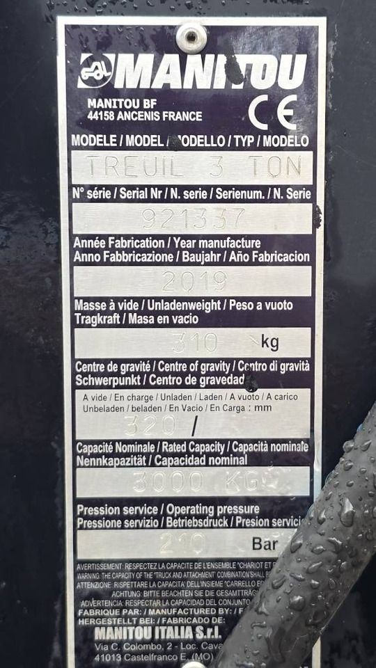 Manitou WINCH 3T 921337 - Cabrestante para Manipulador telescópico: foto 4 Manitou WINCH 3T 921337 - Cabrestante para Manipulador telescópico: foto 4