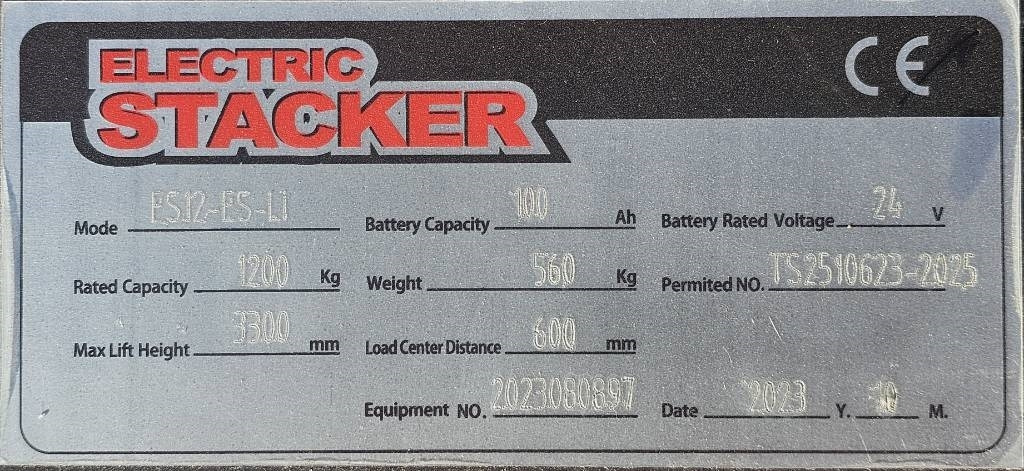 REDDOT ES12-ES Li 3300mm UNUSED LI-ION - Apilador: foto 4 REDDOT ES12-ES Li 3300mm UNUSED LI-ION - Apilador: foto 4