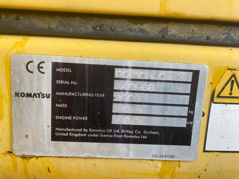 Leasing financiero de Komatsu PC210NLC-7 leasing Komatsu PC210NLC-7: foto 12