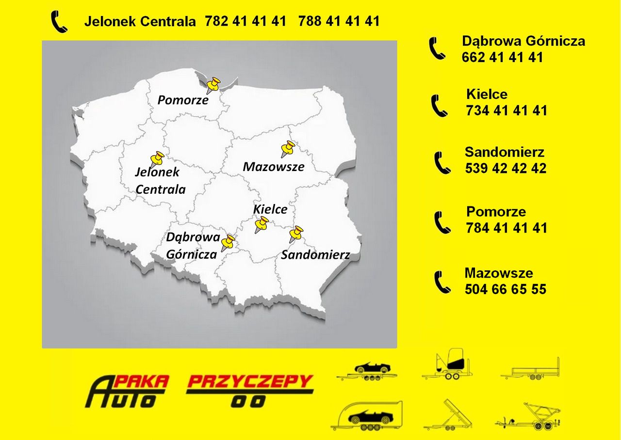 Remolque porta maquinaria nuevo PRZYCZEPA LAWETA KOPARKI MINIKOPARKI 370x170 CM, 3500 KG / EXCAVATOR MINI EXCAVATOR TRANSPORTER TRAILER 370x170 CM, DMC 3500 KG: foto 12