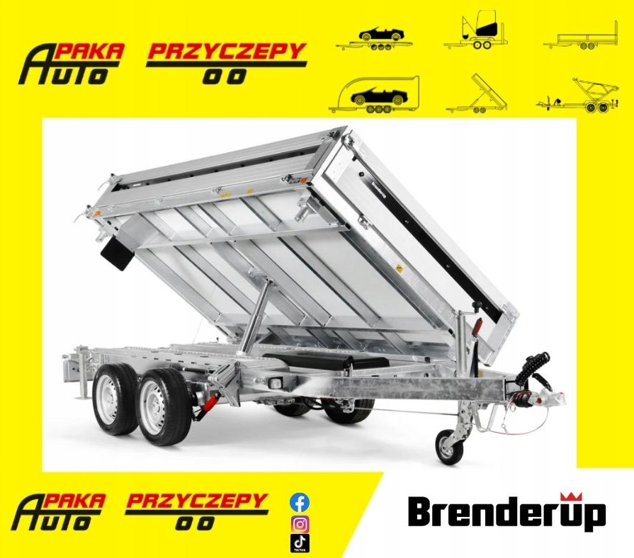 Wywrotka trójstronna 3,25x1,80 Brenderup 3500 / Three-way tipper 3,25x1,80 Brenderup 3500 - Volquete remolque: foto 1 Wywrotka trójstronna 3,25x1,80 Brenderup 3500 / Three-way tipper 3,25x1,80 Brenderup 3500 - Volquete remolque: foto 1