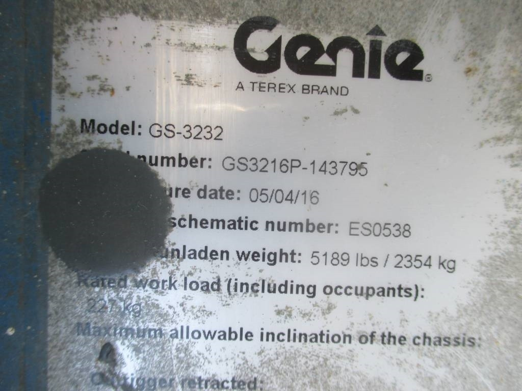 Genie GS 3232 - Plataforma de tijeras: foto 5 Genie GS 3232 - Plataforma de tijeras: foto 5