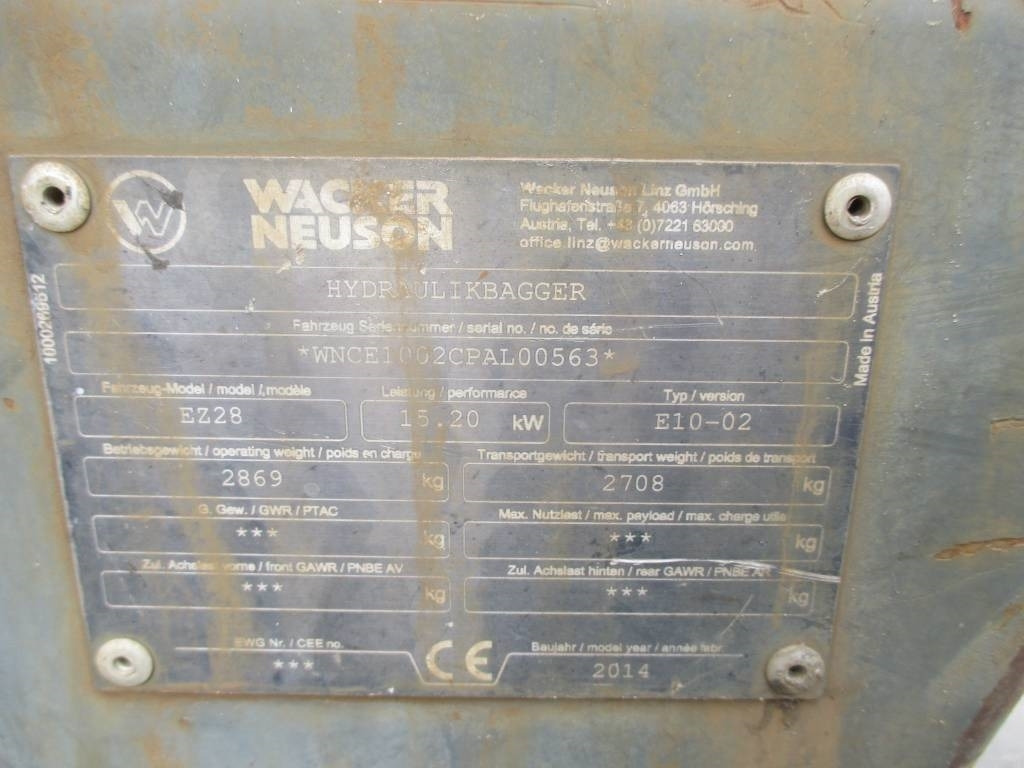 Miniexcavadora Wacker Neuson EZ 28: foto 12