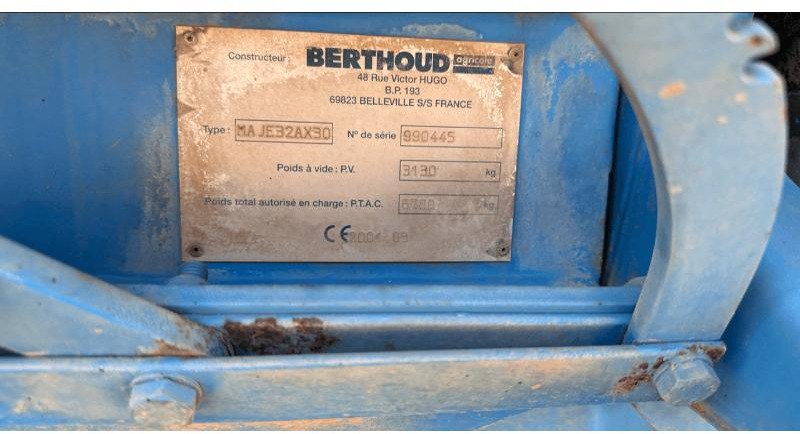 BERTHOUD MAJOR 32 - Pulverizador arrastrado: foto 4 BERTHOUD MAJOR 32 - Pulverizador arrastrado: foto 4