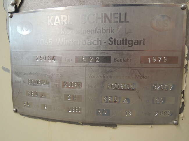 Maquinaria de alimentación Karl Schnell emulsifier B22: foto 6