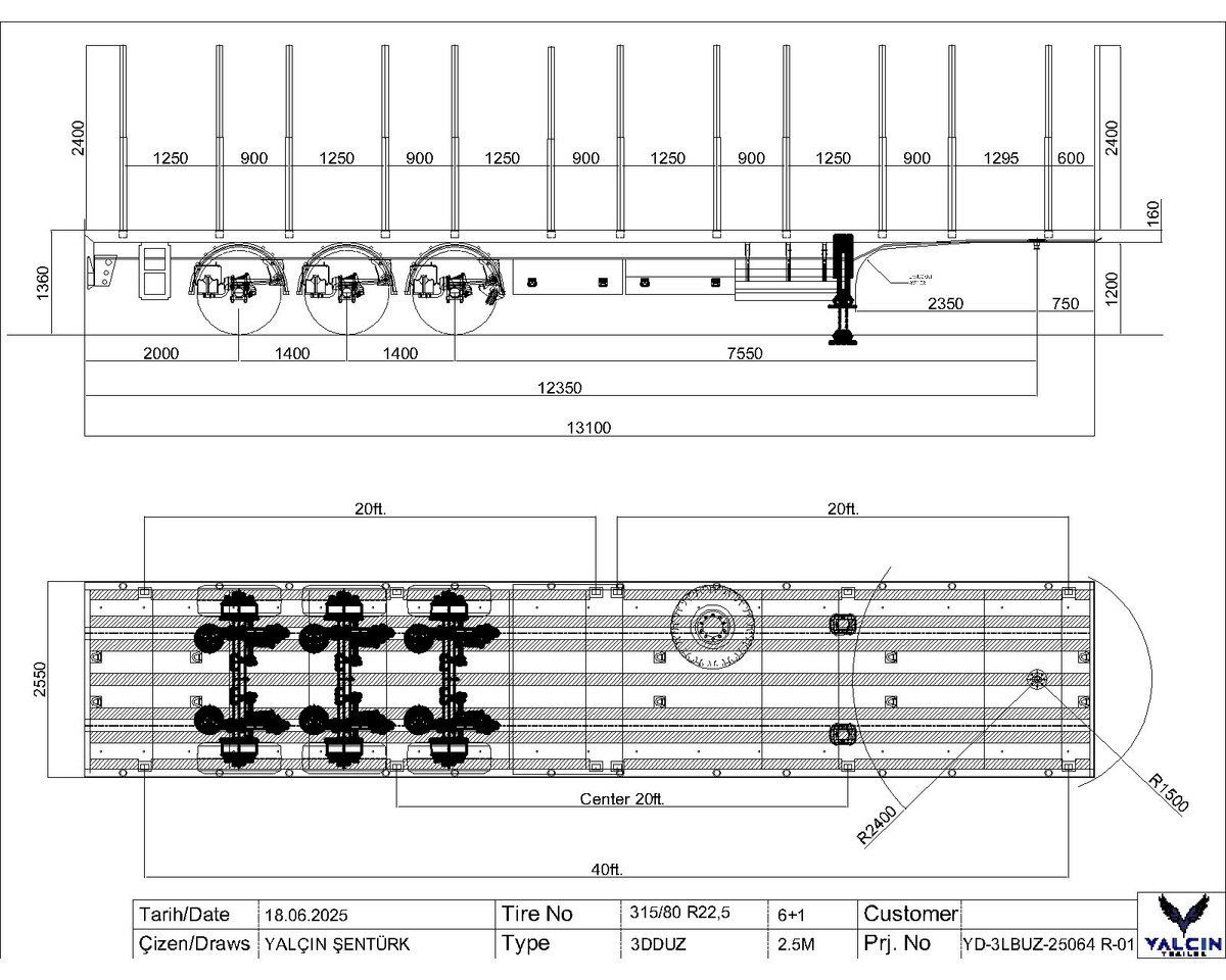 YALCIN FORESTIERS - Semirremolque plataforma/ Caja abierta: foto 1 YALCIN FORESTIERS - Semirremolque plataforma/ Caja abierta: foto 1