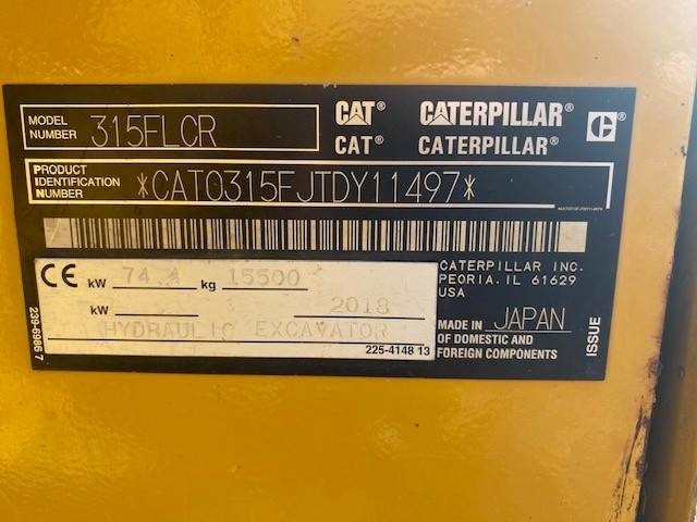 Excavadora de cadenas CAT 315FL CR: foto 24