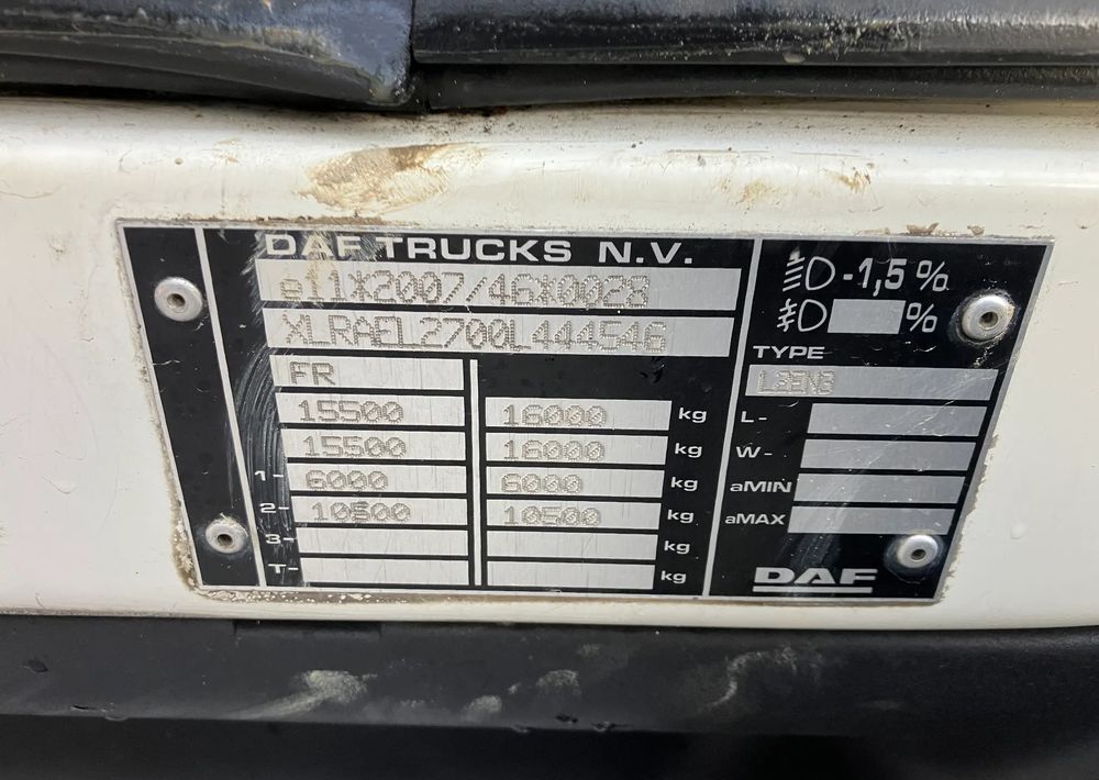 DAF Daf FL 16.250 euro 6 ramo do zabudowy - Chasis camión: foto 5 DAF Daf FL 16.250 euro 6 ramo do zabudowy - Chasis camión: foto 5