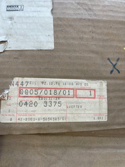 Deutz BF4M1013E/BF6M1013E 0420 3375 - Ventilador para Maquinaria de construcción: foto 3 Deutz BF4M1013E/BF6M1013E 0420 3375 - Ventilador para Maquinaria de construcción: foto 3