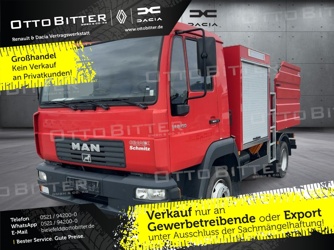 MAN LE 8150 4x2 Löschfahrzeug/Feuerwehr/Wassertank - Camión: foto 1 MAN LE 8150 4x2 Löschfahrzeug/Feuerwehr/Wassertank - Camión: foto 1