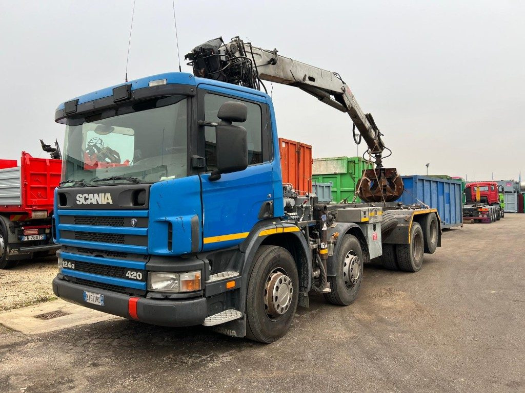 SCANIA 124GB 420 SCARRABILE CON GRU - Multibasculante camión: foto 1 SCANIA 124GB 420 SCARRABILE CON GRU - Multibasculante camión: foto 1