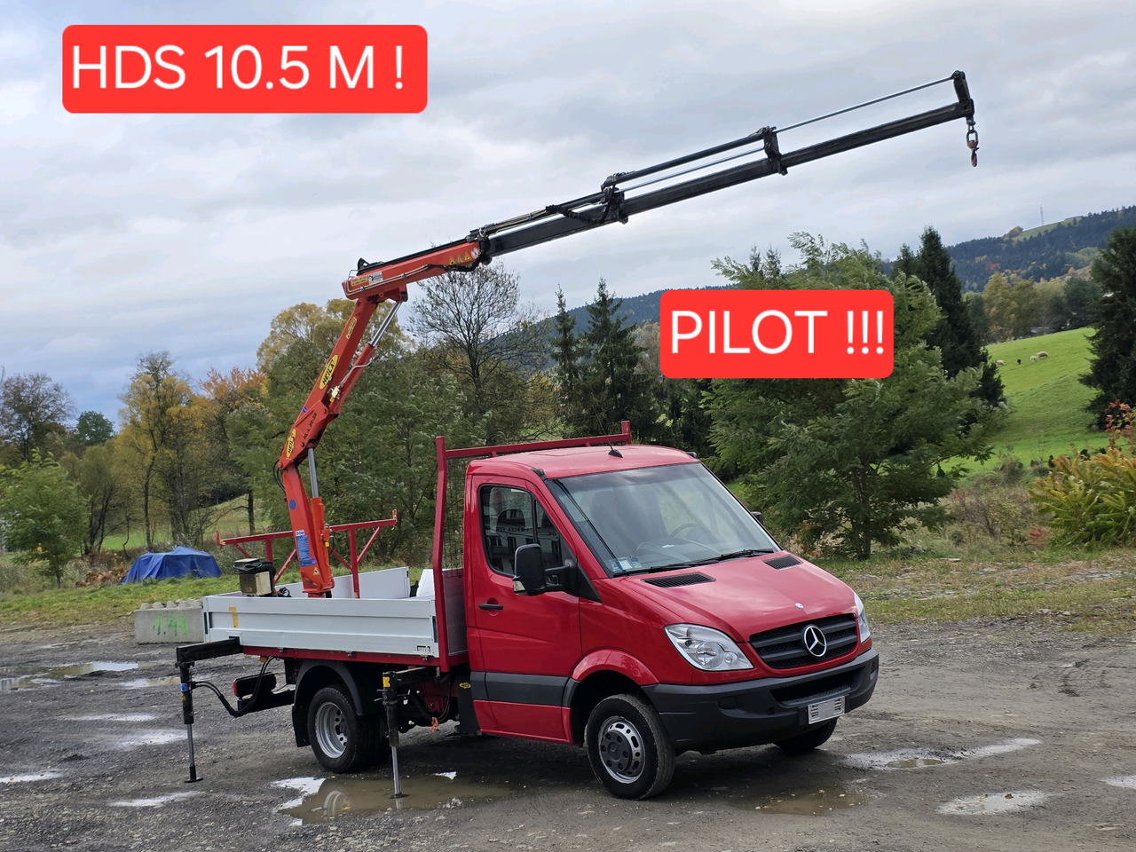 Mercedes-Benz Sprinter 418 CDI Skrzynia +HDS 10.5 M +Pilot  ! 87000km ! - Caja abierta furgoneta: foto 1 Mercedes-Benz Sprinter 418 CDI Skrzynia +HDS 10.5 M +Pilot  ! 87000km ! - Caja abierta furgoneta: foto 1