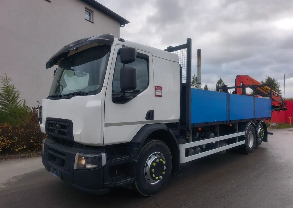 Renault Gama D 26.320 skrzynia hds palfinger PK15500 - Camión caja abierta, Camión grúa: foto 1 Renault Gama D 26.320 skrzynia hds palfinger PK15500 - Camión caja abierta, Camión grúa: foto 1