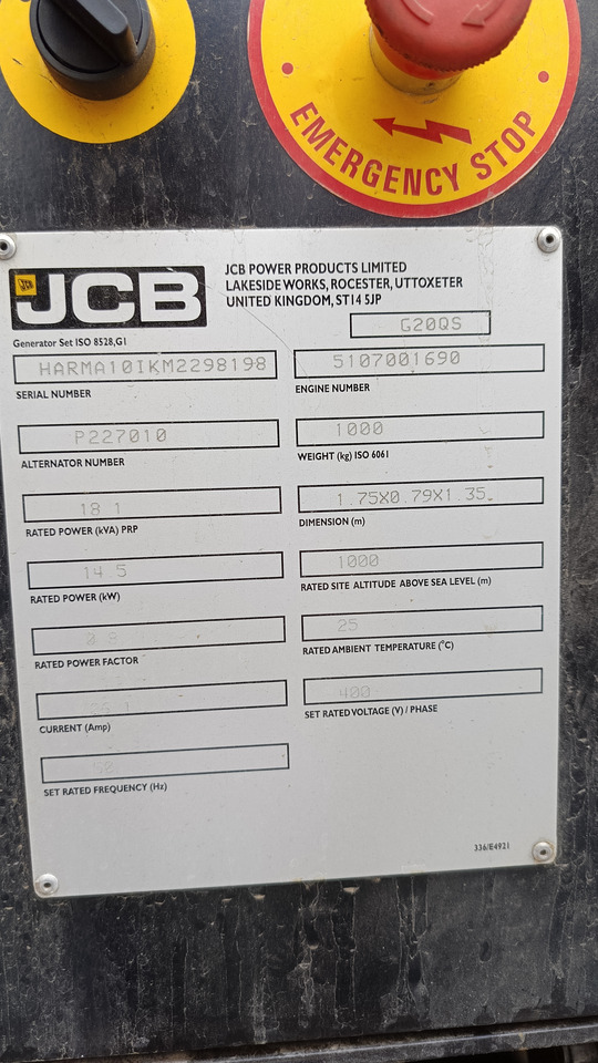 JCB G20QS - Generador industriale: foto 5 JCB G20QS - Generador industriale: foto 5