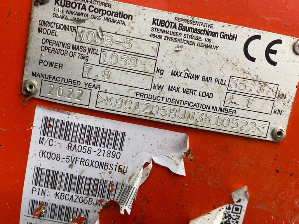 Kubota K008-5 - Miniexcavadora: foto 5 Kubota K008-5 - Miniexcavadora: foto 5