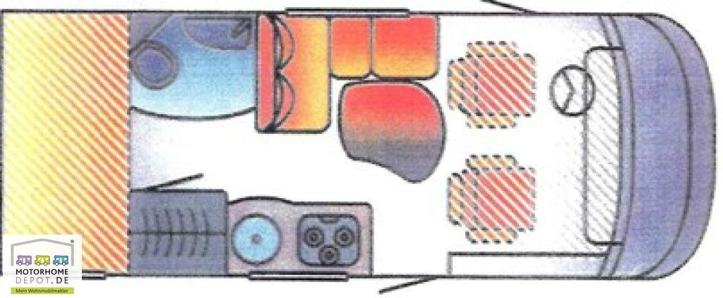 HYMER / ERIBA / HYMERCAR B-Klasse 504 Hubbett Solar Sog Markise - Autocaravana integral: foto 2 HYMER / ERIBA / HYMERCAR B-Klasse 504 Hubbett Solar Sog Markise - Autocaravana integral: foto 2