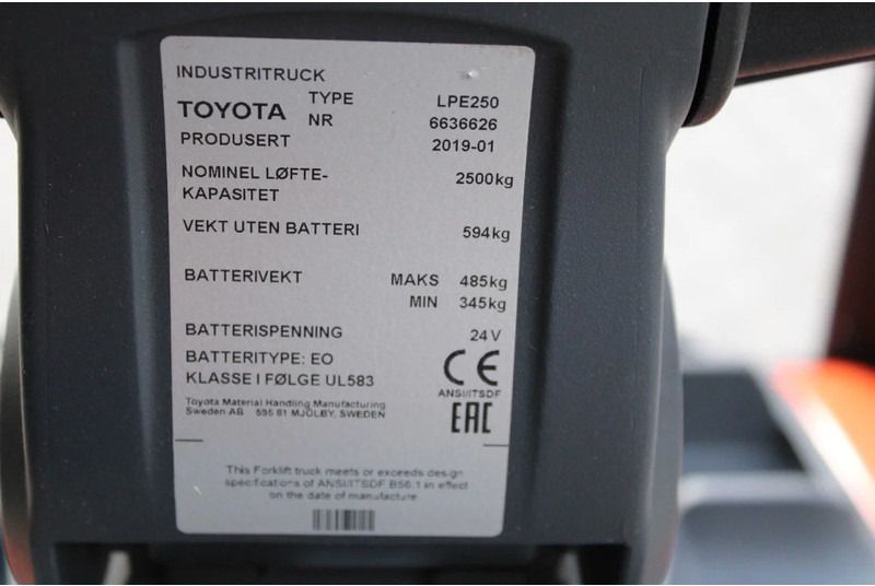 Toyota BT LPE250 meerijpalletwagen elektrische - Transpaleta: foto 4 Toyota BT LPE250 meerijpalletwagen elektrische - Transpaleta: foto 4