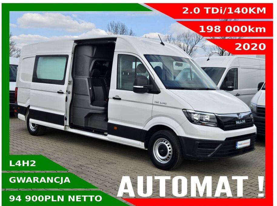 MAN tge L4H2 *94900zł NETTO* Brygadówka 7 osób 2.0TDi/140KM - Furgón: foto 1 MAN tge L4H2 *94900zł NETTO* Brygadówka 7 osób 2.0TDi/140KM - Furgón: foto 1