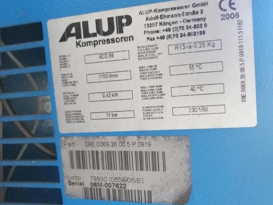 ALUP SCK 10-8 Sprężarka śrubowa z napędem pasowym - Compresor de aire: foto 5 ALUP SCK 10-8 Sprężarka śrubowa z napędem pasowym - Compresor de aire: foto 5