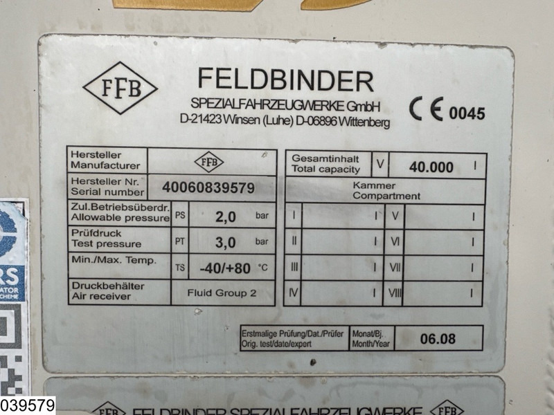 Feldbinder Silo 40.000 Liter, 3 Comp - Cisterna semirremolque: foto 4 Feldbinder Silo 40.000 Liter, 3 Comp - Cisterna semirremolque: foto 4