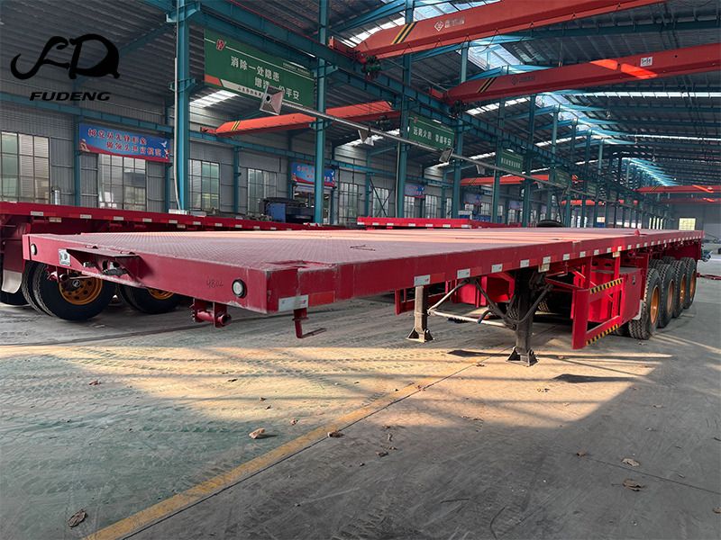 FUDENG New 4 Axle 14M Semi Truck Flatbed Trailer - Semirremolque plataforma/ Caja abierta: foto 1 FUDENG New 4 Axle 14M Semi Truck Flatbed Trailer - Semirremolque plataforma/ Caja abierta: foto 1