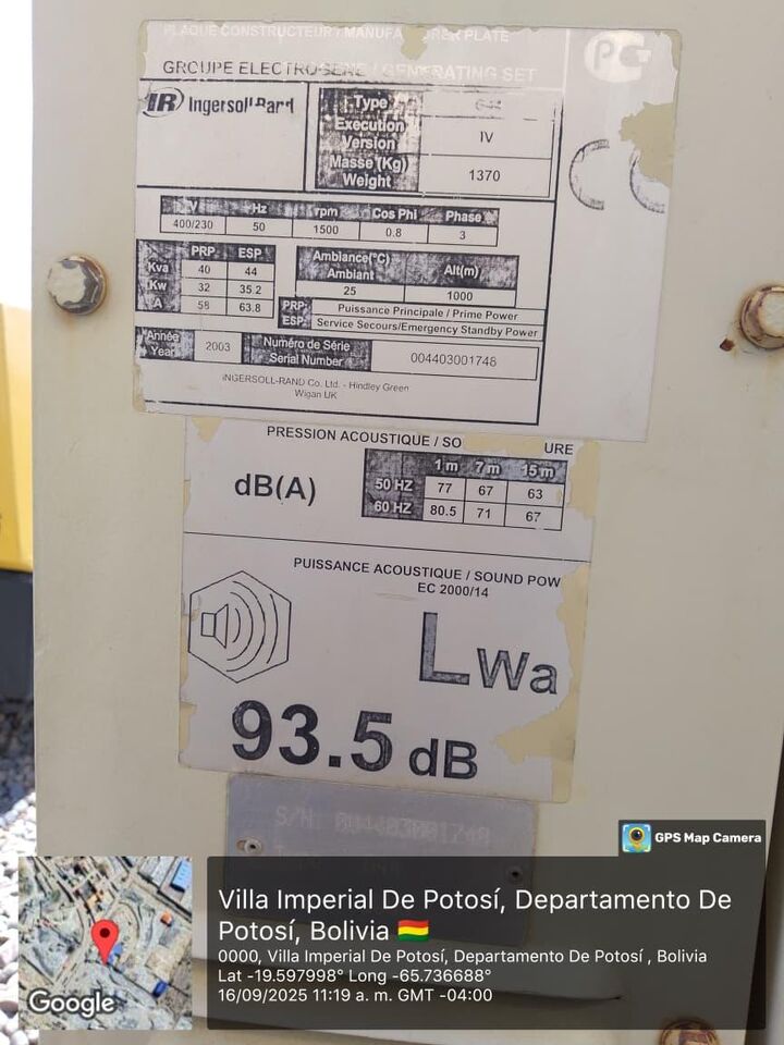 GENERADOR INGERSOLL-RANDG44 - Compresor de aire: foto 2 GENERADOR INGERSOLL-RANDG44 - Compresor de aire: foto 2