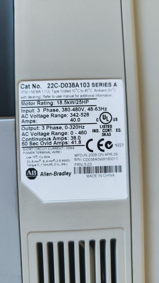 Allen-Bradley PowerFlex400 - Equipo de automatización industrial: foto 4 Allen-Bradley PowerFlex400 - Equipo de automatización industrial: foto 4
