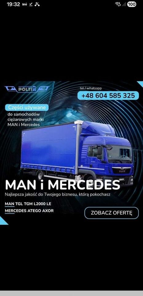 Man Tgl 8.180 12.210 Wszystkie części odbiór 7 dni lub wysyłka łożysko - Cojinete de motor para Camión: foto 1 Man Tgl 8.180 12.210 Wszystkie części odbiór 7 dni lub wysyłka łożysko - Cojinete de motor para Camión: foto 1