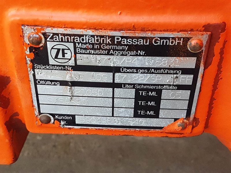 Eje y piezas para Maquinaria de construcción Schaeff SKL853-ZF AP-R735/P4-4472018109-Axle/Achse/As: foto 6