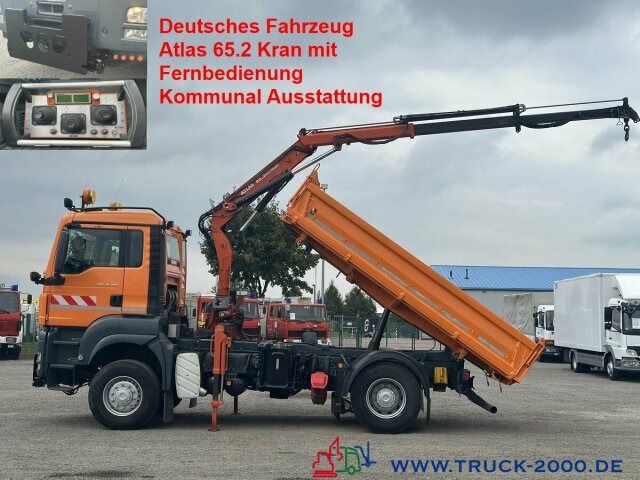 MAN 18.320 4x4 Atlas Kran + Winterdienstausstattung - Volquete camión, Camión grúa: foto 1 MAN 18.320 4x4 Atlas Kran + Winterdienstausstattung - Volquete camión, Camión grúa: foto 1
