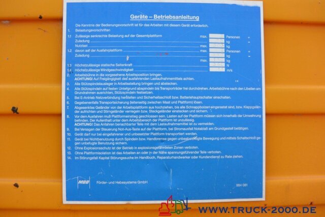 Plataforma elevadora MBB MM 16 KRSI Elektro 16 m Arbeitshöhe 300 kg: foto 7