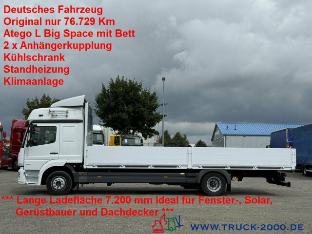 Mercedes-Benz Atego 1227 Big Space Großes Haus 7,2m Pritsche - Camión caja abierta: foto 1 Mercedes-Benz Atego 1227 Big Space Großes Haus 7,2m Pritsche - Camión caja abierta: foto 1