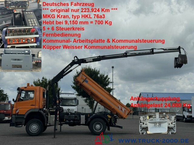 Mercedes-Benz Axor 2133 4x4 Kipper Kran Winterdienstausstat. - Volquete camión, Camión grúa: foto 1 Mercedes-Benz Axor 2133 4x4 Kipper Kran Winterdienstausstat. - Volquete camión, Camión grúa: foto 1