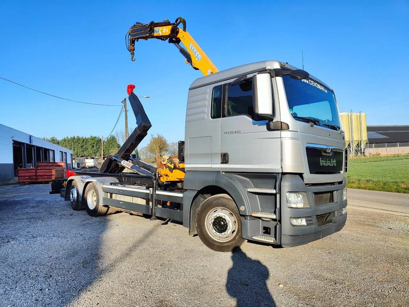 MAN TGX 26.400 6x2 Euro5 Container LEEBUR + Crane Effer 145 - Multibasculante camión, Camión grúa: foto 2 MAN TGX 26.400 6x2 Euro5 Container LEEBUR + Crane Effer 145 - Multibasculante camión, Camión grúa: foto 2