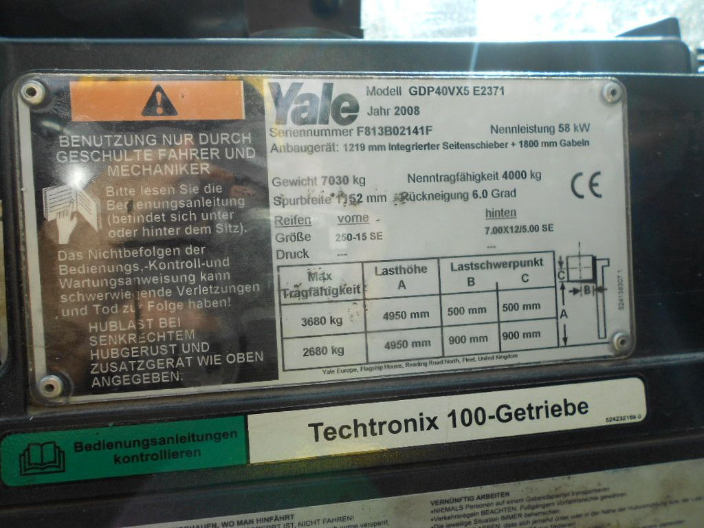 Carretilla elevadora diésel Yale GDP40VX, 4 Tonnen Stapler: foto 25