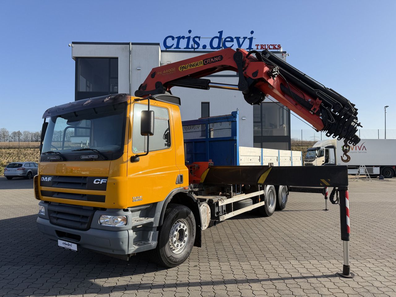 Daf CF 75.360 6x4 Palfinger 44002 Seilwinde Boogieachse 26 m - Camión caja abierta, Camión grúa: foto 1 Daf CF 75.360 6x4 Palfinger 44002 Seilwinde Boogieachse 26 m - Camión caja abierta, Camión grúa: foto 1