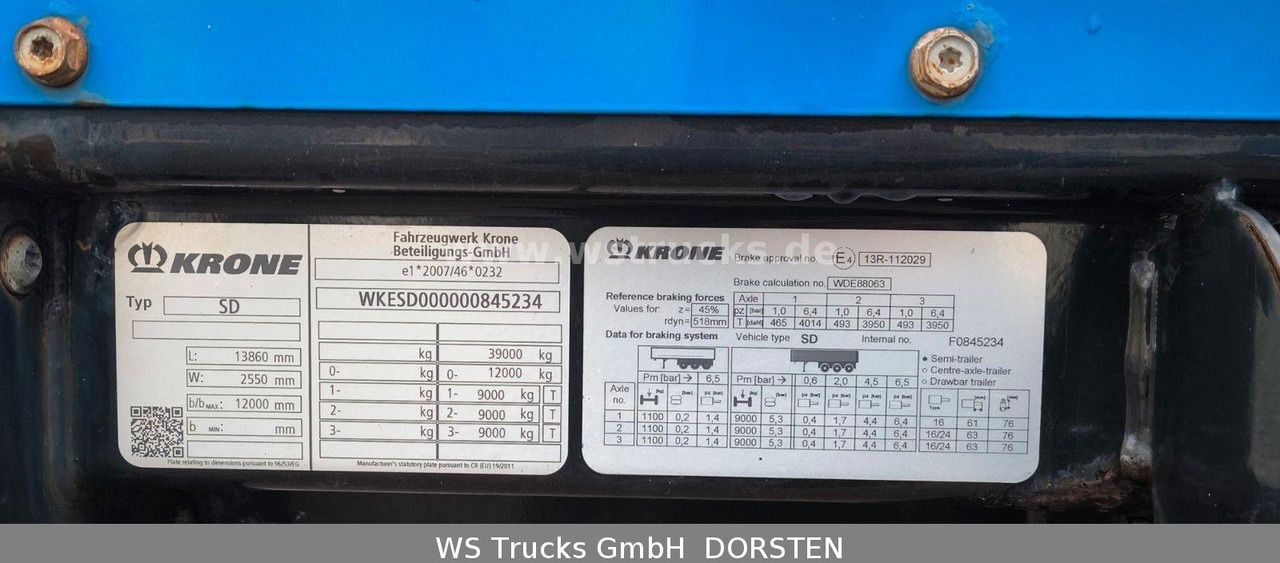 Krone SD 27 Planauflieger mit Edscha | ABS, EBS, XL - Semirremolque lona: foto 3 Krone SD 27 Planauflieger mit Edscha | ABS, EBS, XL - Semirremolque lona: foto 3