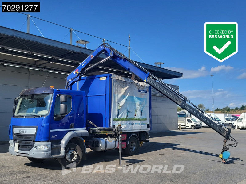 DAF LF 260 LF 4X2 HIAB 111 B-2 Hiduo Crane Kran Remote control Tailgate Automatic ACC Euro 6 - Camión caja abierta, Camión grúa: foto 1 DAF LF 260 LF 4X2 HIAB 111 B-2 Hiduo Crane Kran Remote control Tailgate Automatic ACC Euro 6 - Camión caja abierta, Camión grúa: foto 1