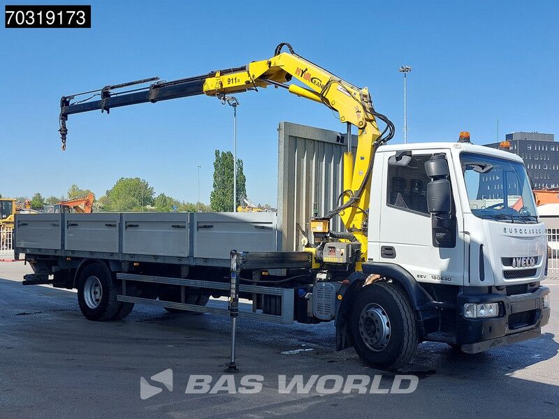 Iveco Eurocargo 180E300 4X2 Hyva V911 3S Crane Kran Telma retarder Ladebordwand Euro 5 - Camión caja abierta, Camión grúa: foto 3 Iveco Eurocargo 180E300 4X2 Hyva V911 3S Crane Kran Telma retarder Ladebordwand Euro 5 - Camión caja abierta, Camión grúa: foto 3