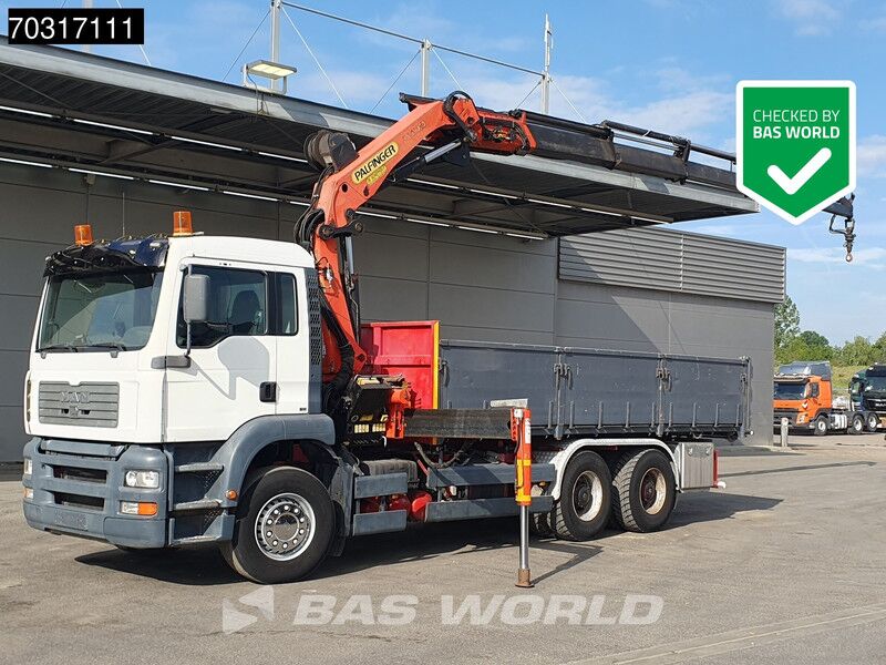 MAN TGA SH 26 FD TGA 6X4 Palfinger PK19000 D Kran Crane 13m3 tipper Big-Axle Steel suspension Euro 2 - Volquete camión, Camión grúa: foto 1 MAN TGA SH 26 FD TGA 6X4 Palfinger PK19000 D Kran Crane 13m3 tipper Big-Axle Steel suspension Euro 2 - Volquete camión, Camión grúa: foto 1