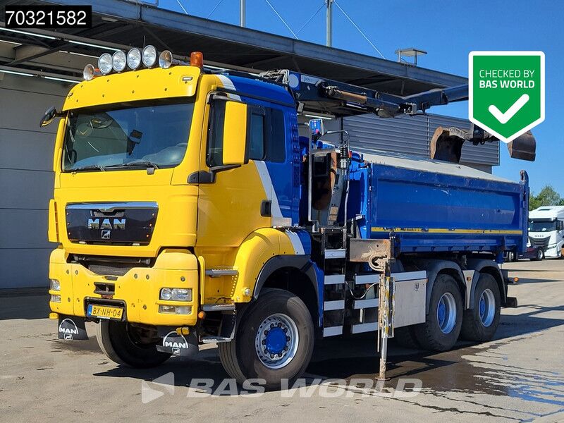 MAN TGS 26.440 6X6 NL-Truck 6x6 HMF1643 Z2 Crane Kran 12m3 2-way tipper Euro 5 - Volquete camión, Camión grúa: foto 1 MAN TGS 26.440 6X6 NL-Truck 6x6 HMF1643 Z2 Crane Kran 12m3 2-way tipper Euro 5 - Volquete camión, Camión grúa: foto 1