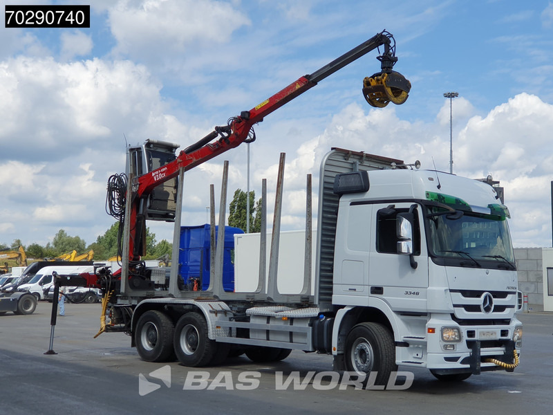 Mercedes-Benz Actros 3346 6X4 Original KM's! Wood Crane Big-Axle Steelsuspension Euro 5 - Camión forestal, Camión grúa: foto 3 Mercedes-Benz Actros 3346 6X4 Original KM's! Wood Crane Big-Axle Steelsuspension Euro 5 - Camión forestal, Camión grúa: foto 3