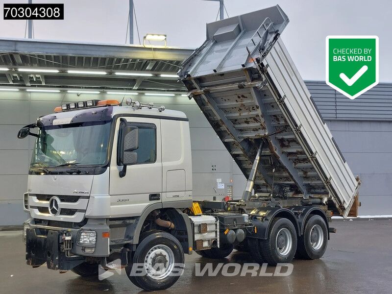 Mercedes-Benz Actros 3351 6X6 9m3 Meiller 3-side tipper Big-Axle Steelsuspension semi-Automatic Euro 5 - Volquete camión: foto 1 Mercedes-Benz Actros 3351 6X6 9m3 Meiller 3-side tipper Big-Axle Steelsuspension semi-Automatic Euro 5 - Volquete camión: foto 1