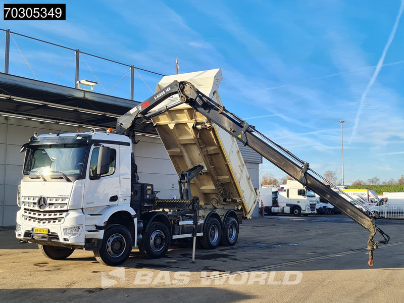 Mercedes-Benz Arocs 3240 8X4 HIAB X-HIDUO 188 E-2 Kran Crane 3-side tipper Big-Axle Euro 6 - Volquete camión, Camión grúa: foto 3 Mercedes-Benz Arocs 3240 8X4 HIAB X-HIDUO 188 E-2 Kran Crane 3-side tipper Big-Axle Euro 6 - Volquete camión, Camión grúa: foto 3