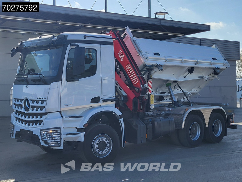 Volquete camión, Camión grúa nuevo Mercedes-Benz Arocs 3348 6X4 Fasi F195A.2.24 Kran 3 sided tipper 9m3 Big-Axle Navi Euro 6: foto 7