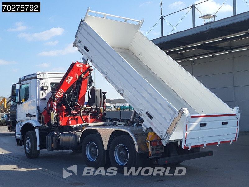 Volquete camión, Camión grúa nuevo Mercedes-Benz Arocs 3348 6X4 Fasi F195A.2.24 Kran 3 sided tipper 9m3 Big-Axle Navi Euro 6: foto 12