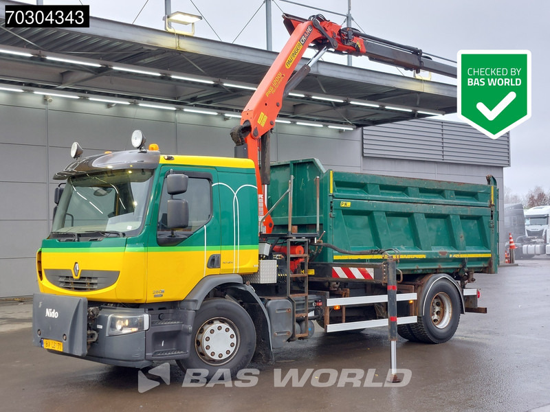 Renault D 280 D 4X2 Palfinger 12t/m Crane Tipper Automatic Euro 5 - Volquete camión, Camión grúa: foto 1 Renault D 280 D 4X2 Palfinger 12t/m Crane Tipper Automatic Euro 5 - Volquete camión, Camión grúa: foto 1
