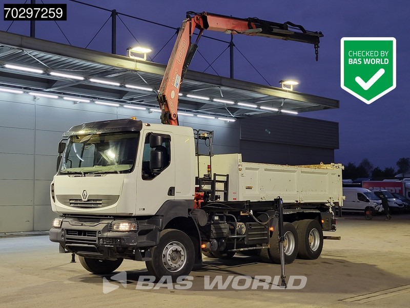 Renault Kerax 370 Kerax 6X4 Fassi F150AXS.22 Crane 10m3 2-side tipper Big-Axle Steelsuspension Manual - Volquete camión, Camión grúa: foto 1 Renault Kerax 370 Kerax 6X4 Fassi F150AXS.22 Crane 10m3 2-side tipper Big-Axle Steelsuspension Manual - Volquete camión, Camión grúa: foto 1