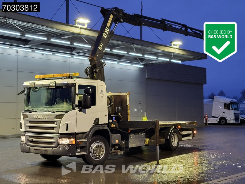 Scania P310 R 4X2 HMF 1823 K4 Crane Kran Remote control Manual Euro 3 - Camión caja abierta, Camión grúa: foto 1 Scania P310 R 4X2 HMF 1823 K4 Crane Kran Remote control Manual Euro 3 - Camión caja abierta, Camión grúa: foto 1